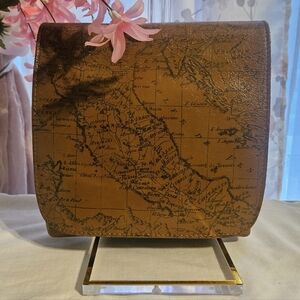 Patricia Nash Map Print Leather Crossbody Bag